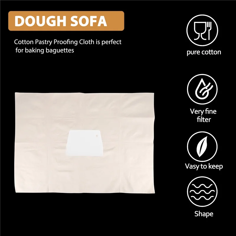 BAAG-Large Professional Bakers Dough Couche (35X26 polegadas) - Pano à prova de pastelaria para assar pão francês