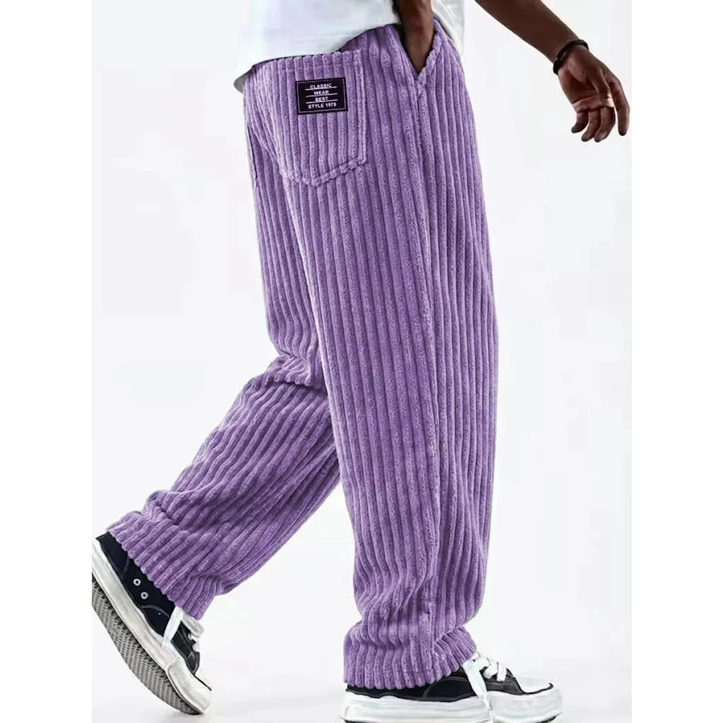 Winter 2026 Neue Mode Herren Cordhose Gerade Lässige Hose Frühling Herbst Outdoor Streetwear mit Kordelzug Elastischer Bund
