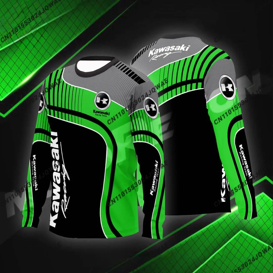 

2025 Kawasaki New Design Racing Suit Men Women Oversized Breathable Quick Drying Riding Suit Motorcycle Fashionable Casual Tee