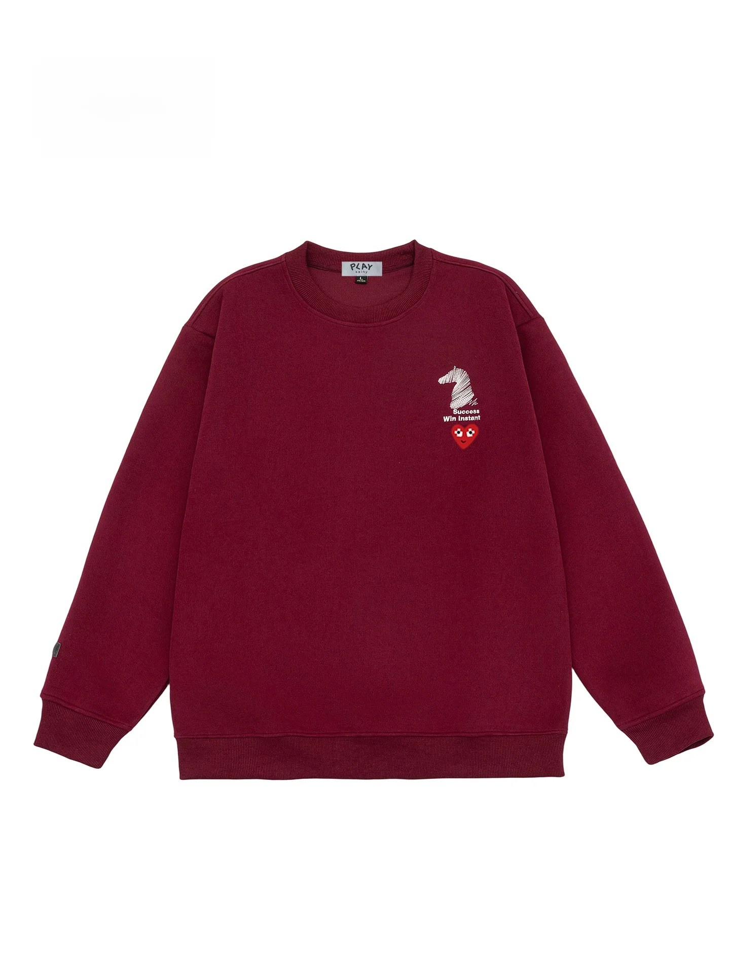 

Play Hei Men's Loose Fit round Ne Sweatirt Embroidered Casual Comfortable Cotton Long Sve Autumn Winter New Sle