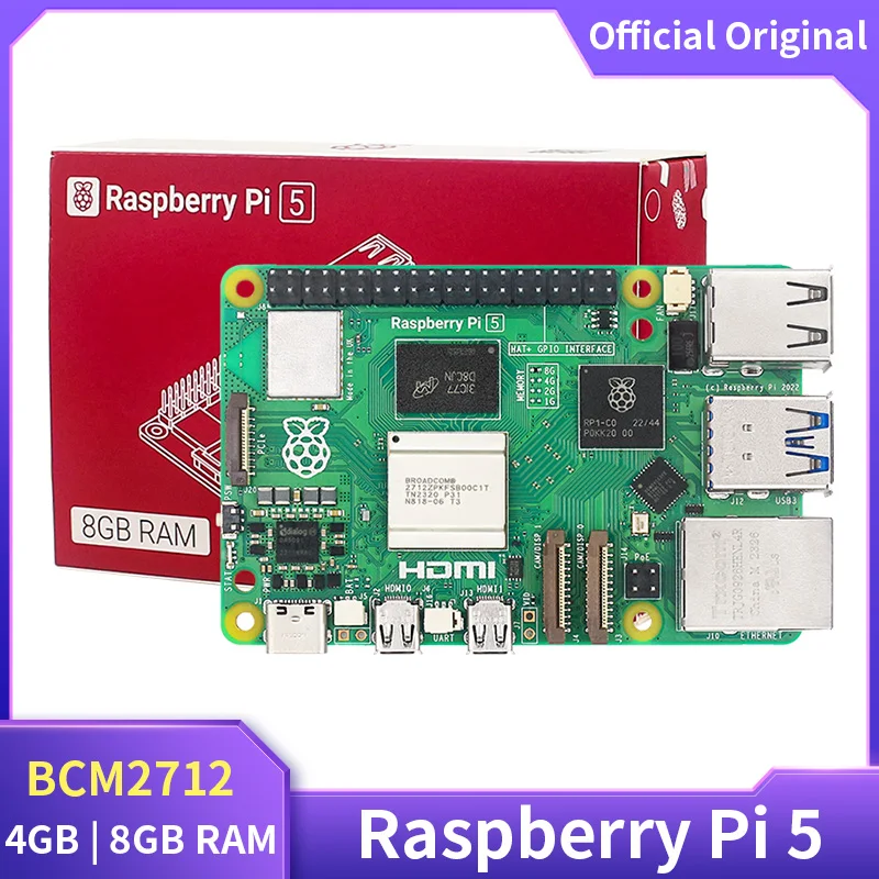 Raspberry Pi 5 4G 8G RAM BCM2712 Cortex-A76 2.4GHz VideoCore VII LPDDR4X-4267 USB3.0 5Gbps Official Development Board RPi 5