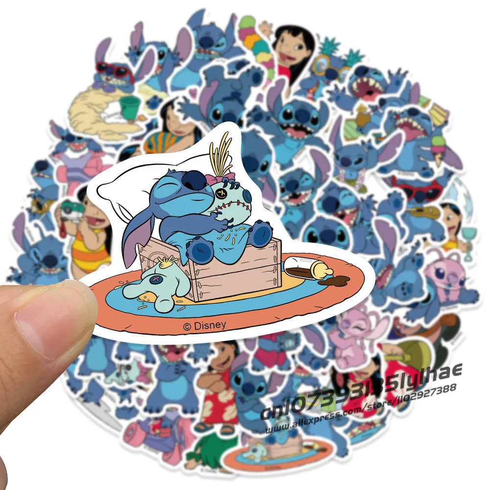 50pc Disney Stitch Stickers for Pokemon Hello Kitty Doraemon Anime Sticker Pack for Cars Bags Pegatinas Adesivo S10001