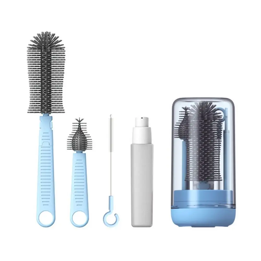 

6 in 1 Bottle Cleaning Brush Set Compact Travel Size Nipple Straw Cleaner Kit Space Saving Flexible Brushes