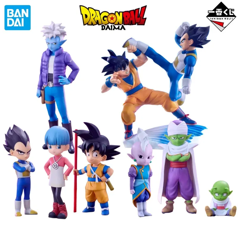 

Оригинальный BANDAI Ichiban KUJI DRAGON BALL DAIMA Son Goku Mini Kaioshin Vegeta Mini Bulma Piccolo Dende Glorio MASTERLISE PLUS