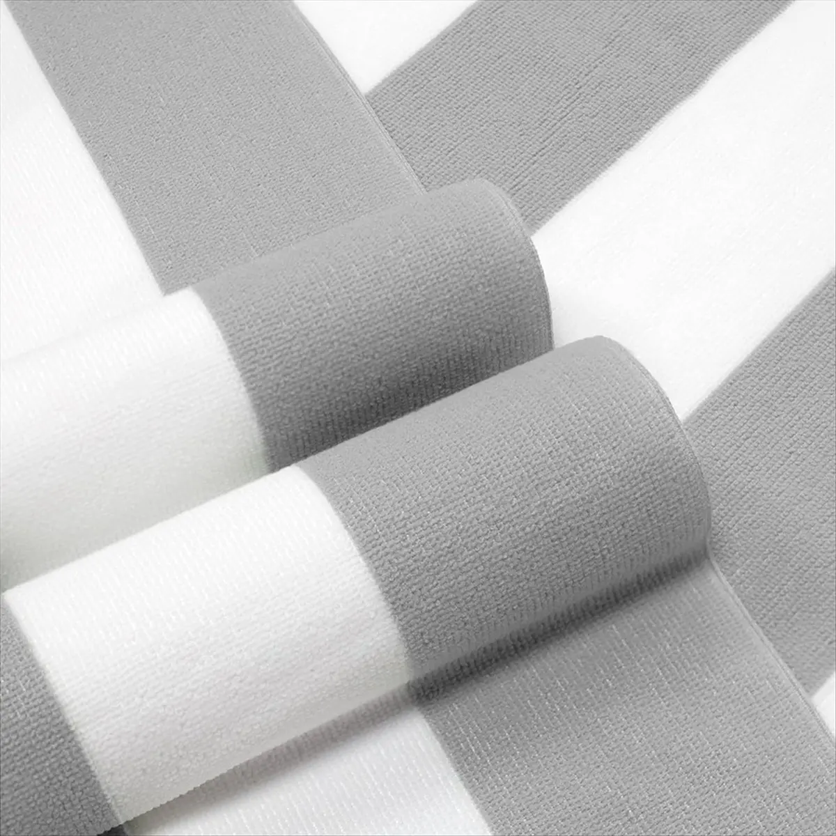 A56K Large Oversized Beach Towel - 35 X 70 Inch Plush Microfiber Pool Towel, Striped Quick Dry Swim Towel Grey
