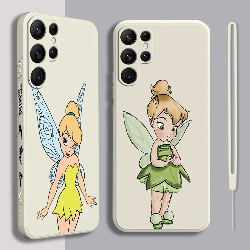 

Disney Tinker Bell Classical Liquid Left Rope For Samsung Galaxy S24 S23 S22 S21 S20 FE S10 Ultra Plus Lite 5G Cover Cover