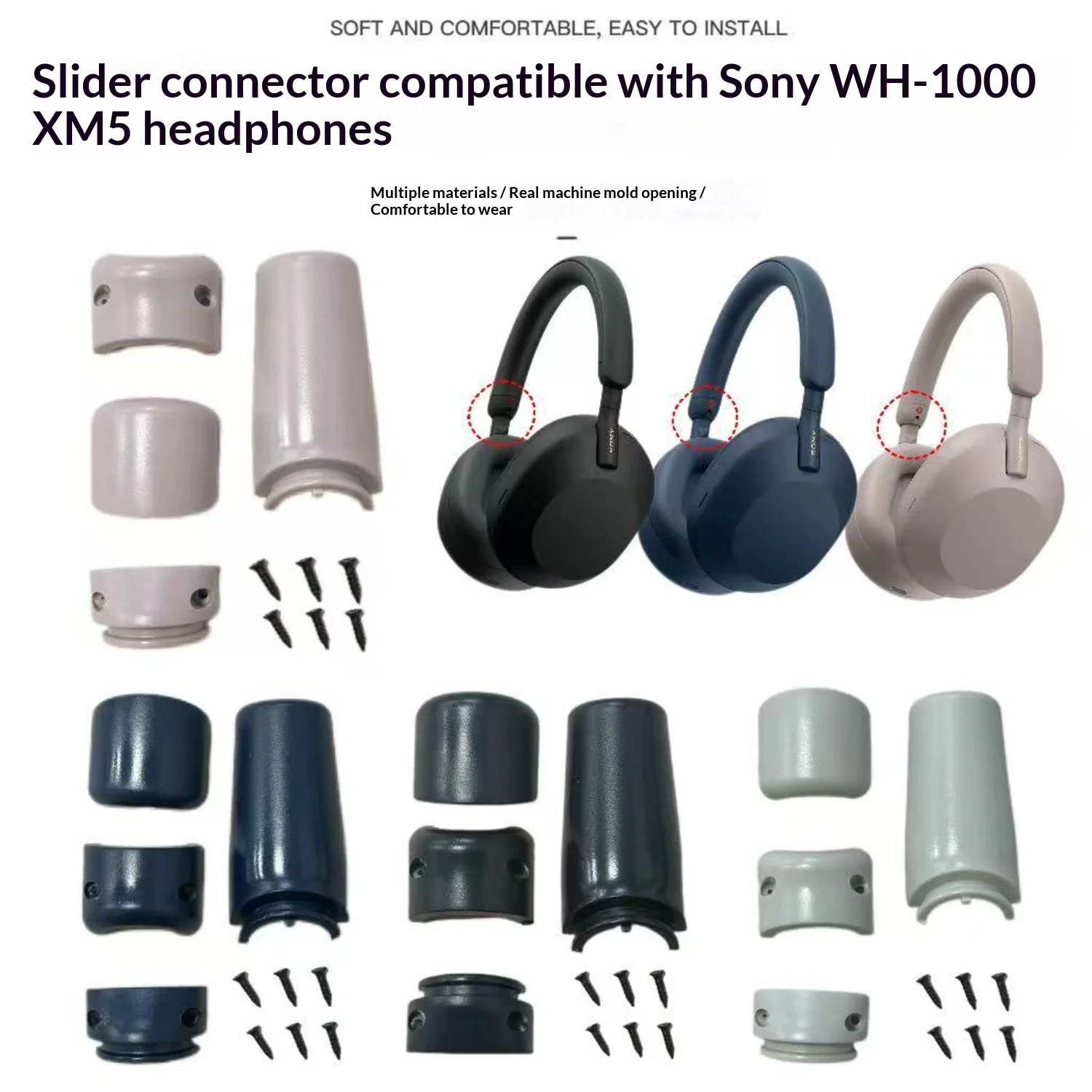 Kit de reparación de bisagra lateral de la diadema para auriculares Sony WH-1000XM5, para arreglar la diadema rota.