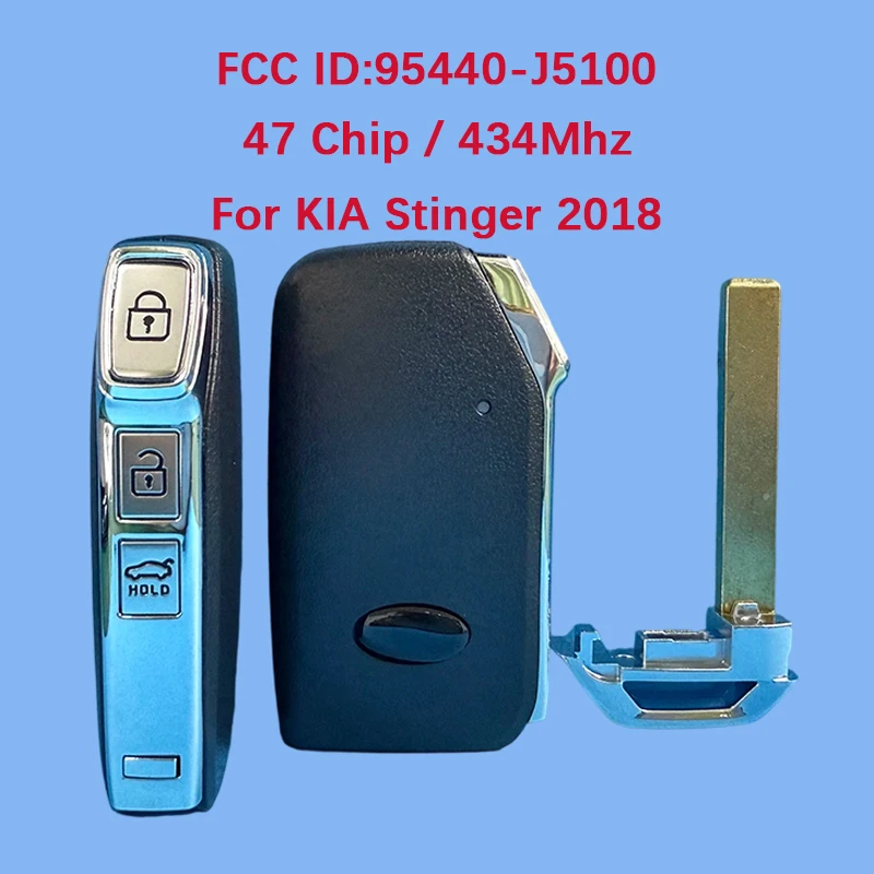 

CN051039 Послепродажный 3-кнопочный смарт-брелок 433 МГц FCC 95440-J5100(CK) 47 чип для Kia Stinger 2018