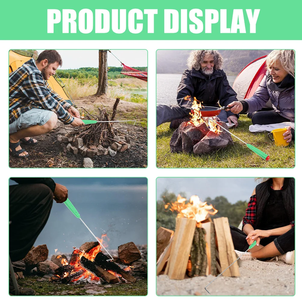 

Lightweight Fire Poker for Outdoor Use Rust Resistant Metal Fire Pit Tool for Camping Heating and Lighting Long Handle Fireplace