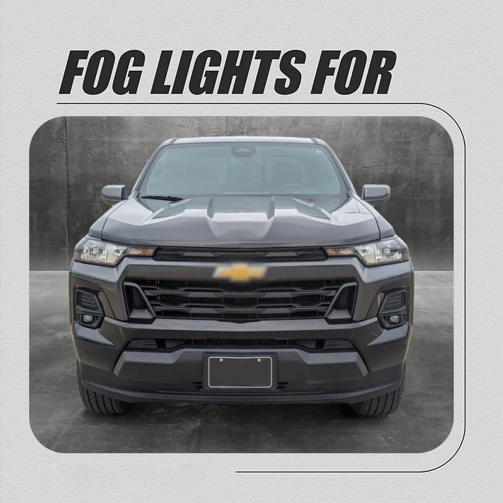 

LED Fog Light Set Assembly For Chevrolet Colorado 2023 US Foglamp Headlight Cover With Radar Hole Frame Wire Car Accessories