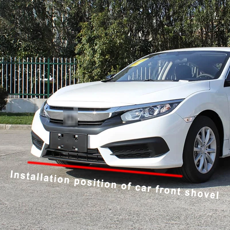 

New 3pcs Car Front Bumper Lip Splitter Diffuser Lip Body Kit Spoiler Bumpers Protector For Honda For Civic Sedan 4Dr 2016-2018