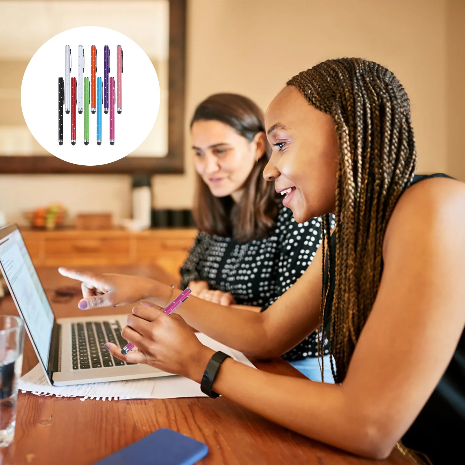 

10 шт., емкостный экран, сенсорная ручка, металлический стилус для телефона, планшета, рисования заметок, легкая практичная металлическая ручка