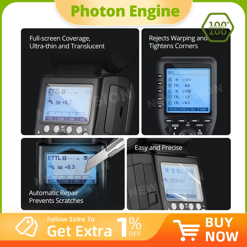 Водонепроницаемая маслостойкая защитная пленка из закаленного стекла для Godox V1 V860III V850III TT685II TT600 TT350 V350 Flash XPROII Trigger Водонепроницаемая маслостойкая защитная пленка из закаленного стекла для Godox V1 V860III V850III TT685II TT600 TT350 V350 Flash XPROII Trigger