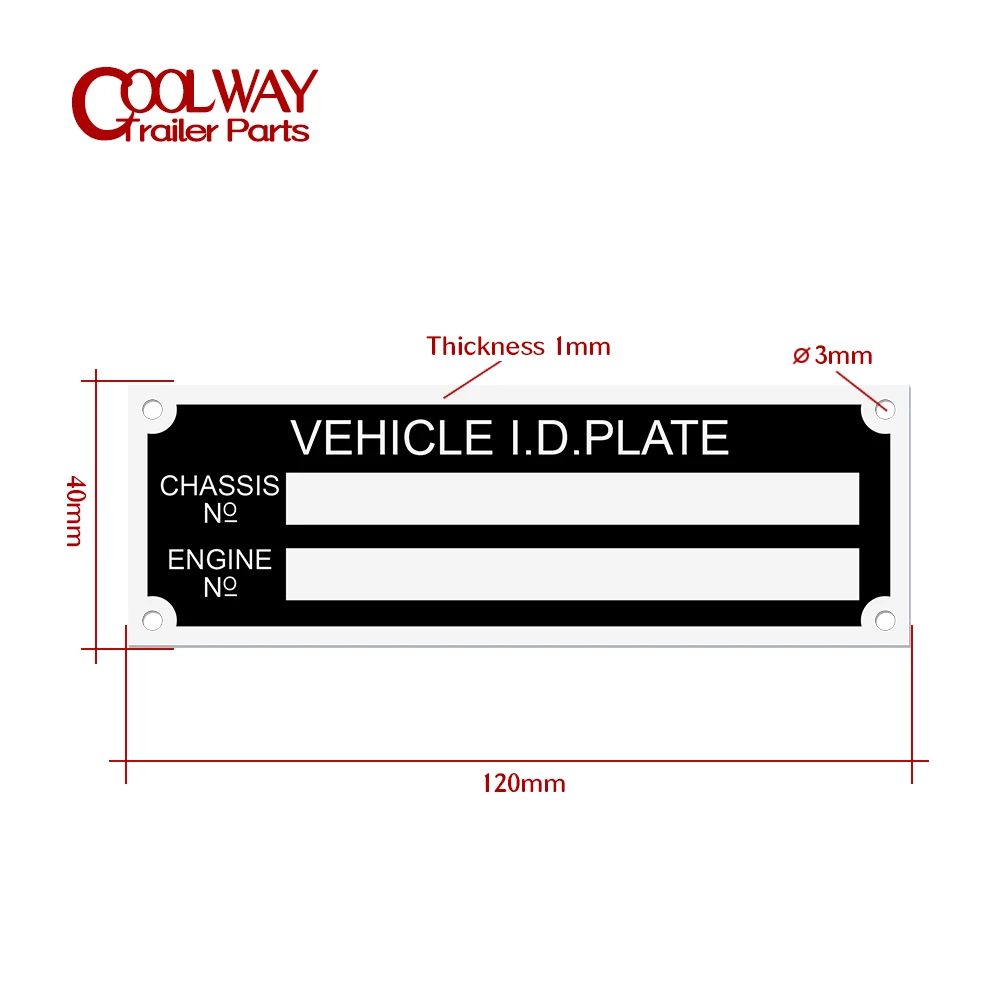 Blank or Engraved Aluminum Trailer Vehicle ID Tag Plant Chassis Plates Car Motorbike Caravan RV Parts Camper Accessories