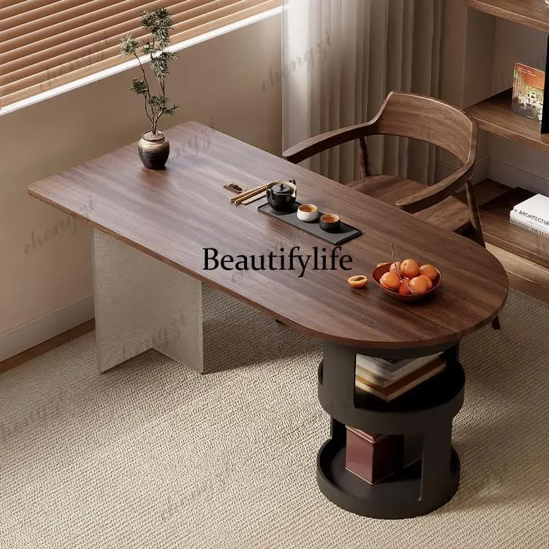 Imported North American ash wood balcony exquisite tea table and chair combination high-end solid wood small apartment tea table