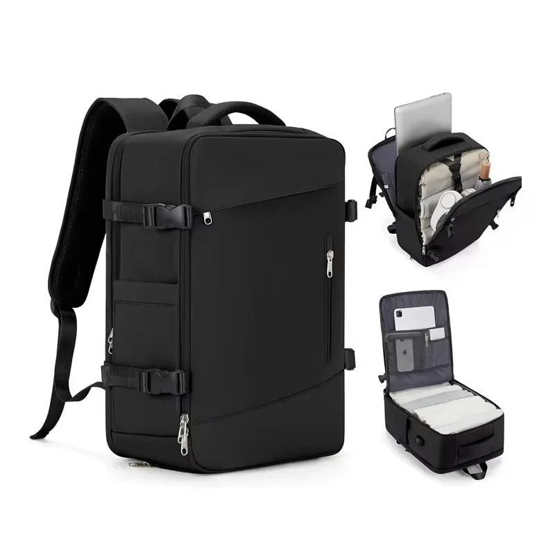 高品質な旅行用バックパック、おしゃれな学生用バックパック、ビジネス用ラップトップバックパック、usb充電機能付き、スポーツ用コンピューターバックパック（男性用）。