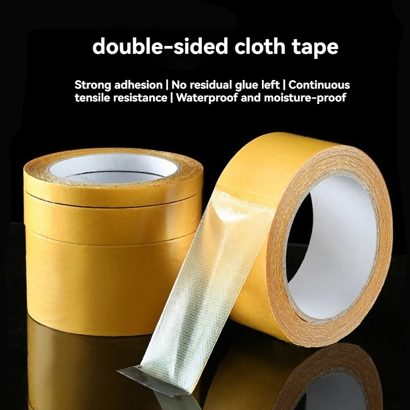 5-20M Super Traceless Carpet Adhesive Double Sided Cloth Base Tape With Strong Fixation High Viscosity Waterproof Translucent