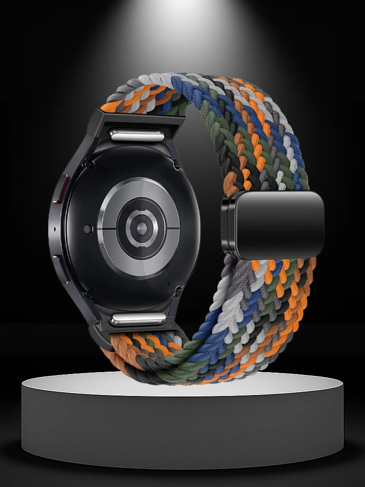 For Samsung Galaxy Watch 7 6 4 classic/5 Pro/FE 44mm 40mm 45 46 47 mm Magnetic Braided Band bracelet correa Galaxy watch 7 Strap