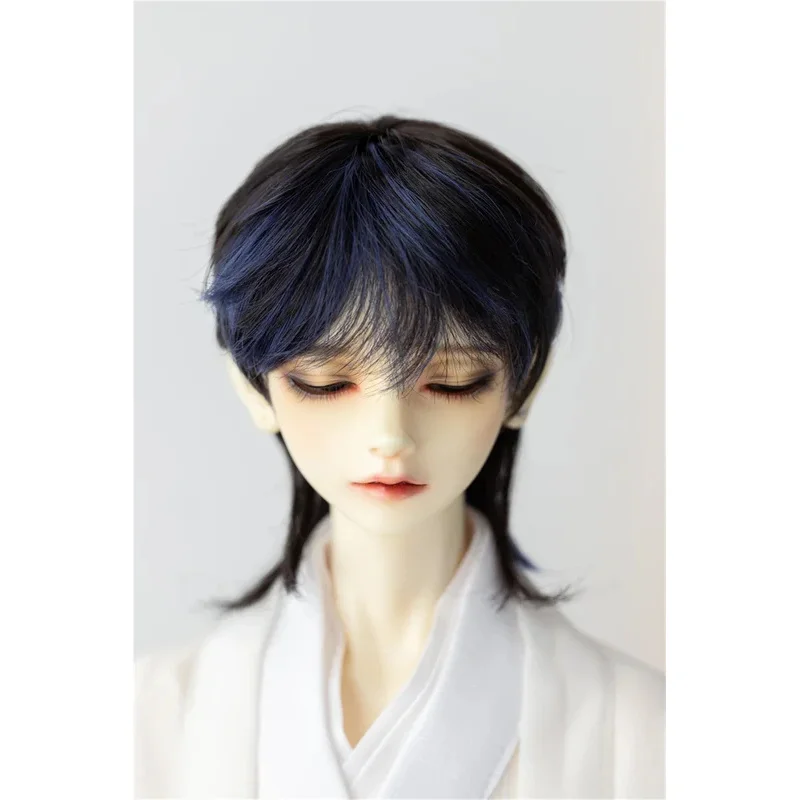 BJD Puppe Perücke 1/3 1/4 1/6 1/8 Weiche Milch Seide Rot Schwarz Kurze Haare Jungen Mädchen Wolf's Tail Highlights 23-24 cm Spielzeug Puppe Zubehör