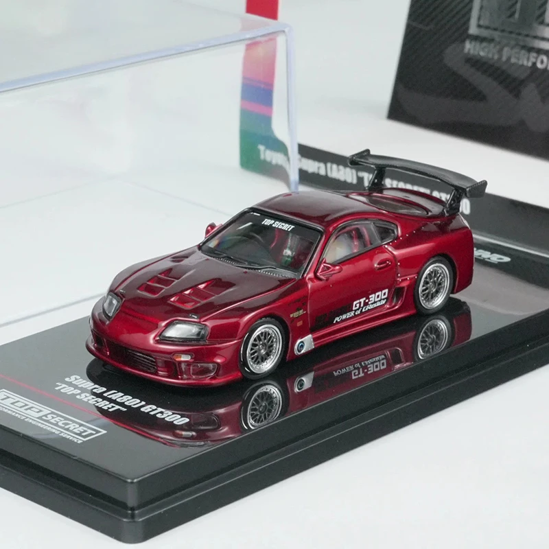 INNO 1:64 Skala SUPRA A80 TOP SECRET Metalowy Model Samochodu Statyczny Kolekcjonerski Dekoracja Prezent na Święta Zabawka Pamiątka