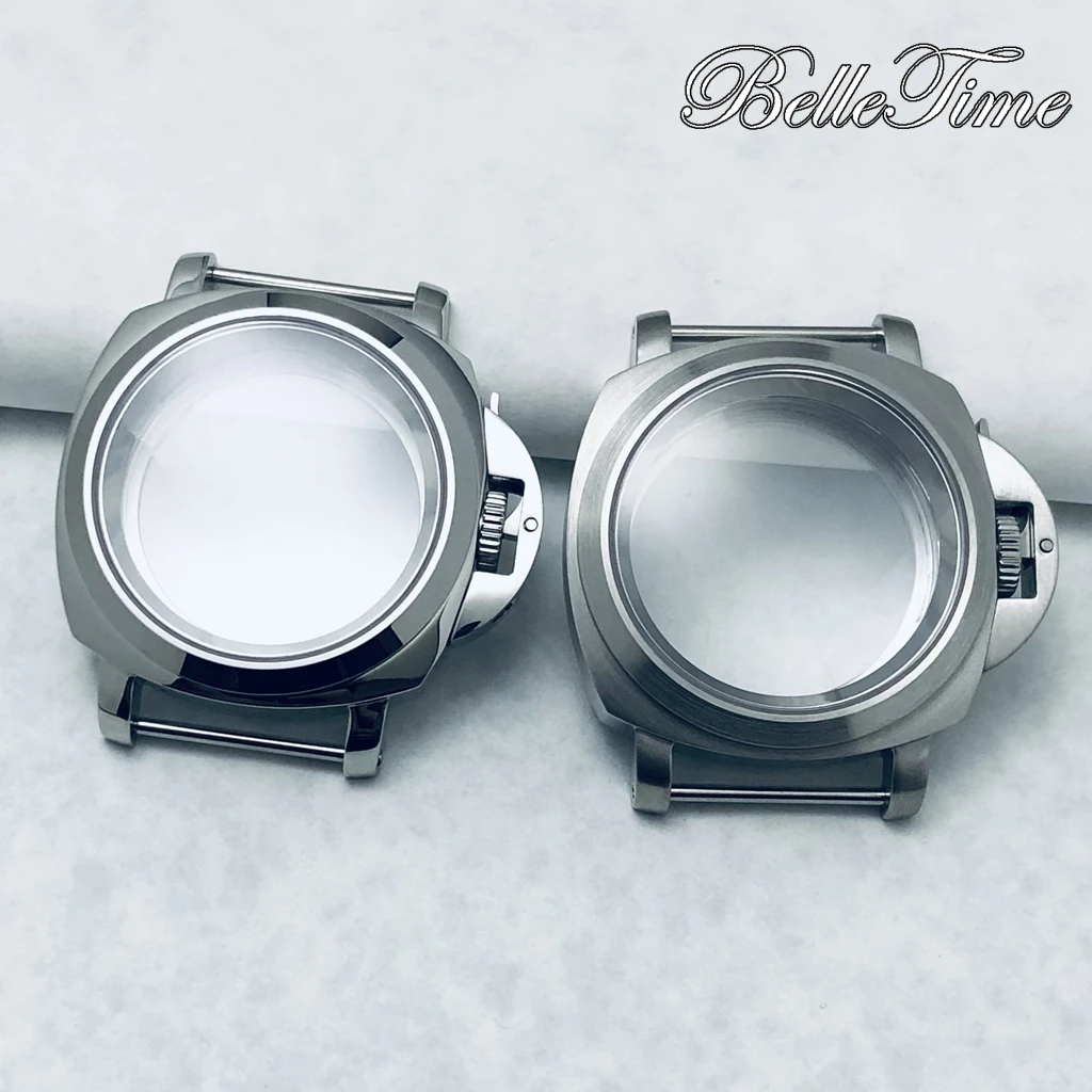 

40MM Sapphire Crystal Polished/Sand Watch Case Stainless Steel With Handle Case Fit NH35 NH36 4R36 Movement Watch Accessories