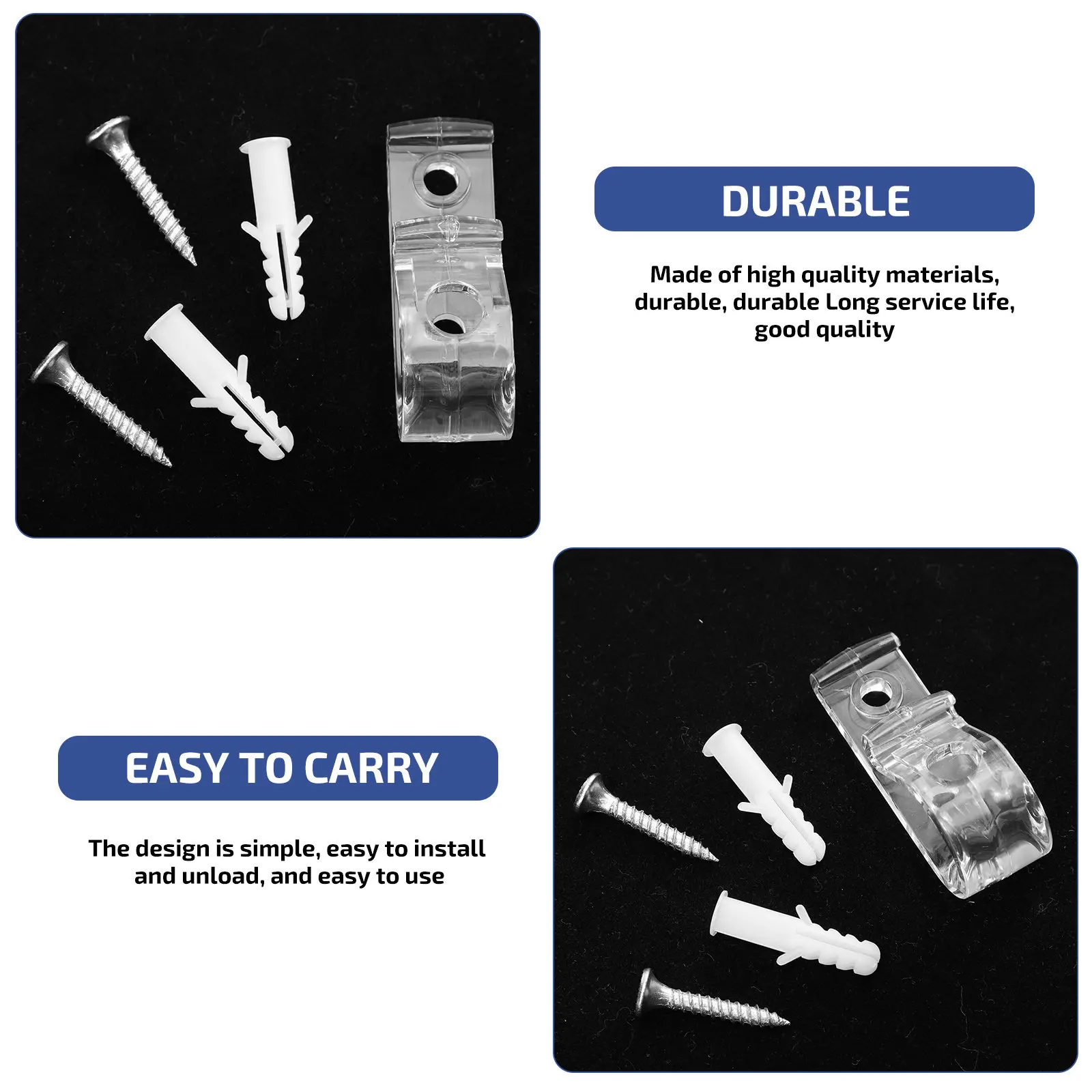 8Pcs Hook Replacement Clear Hooks Blinds Roller Clip Simple Elegant Design Strong Smooth Texture Locator