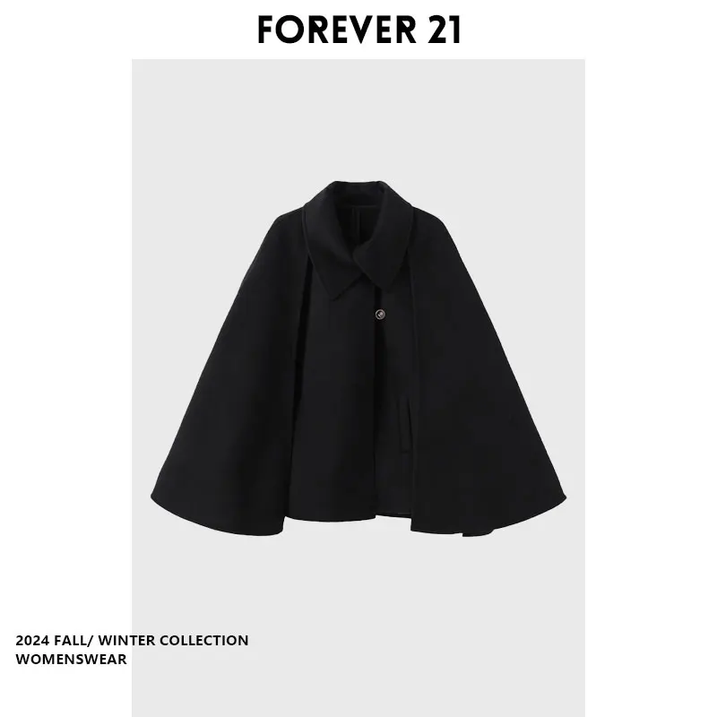 

Накидка-шаль Forever 21 черного цвета, верхняя одежда для осени и зимы, стильный топ премиум-класса для женщин с фигурой типа «груша»