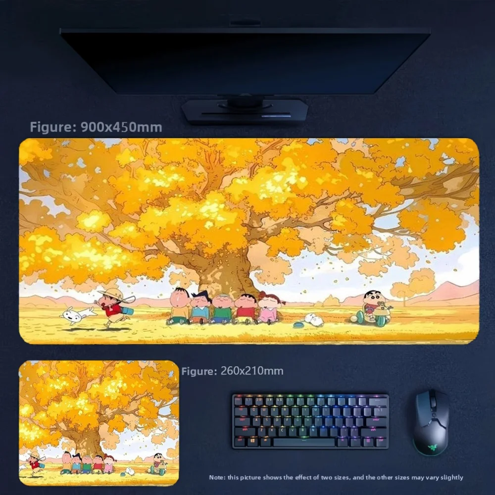 Animation Crayon Shin-chan Leather Non-slip Leather Mouse Pad Office Fashion Animation High Value Large Size 90x45cmTable Mat