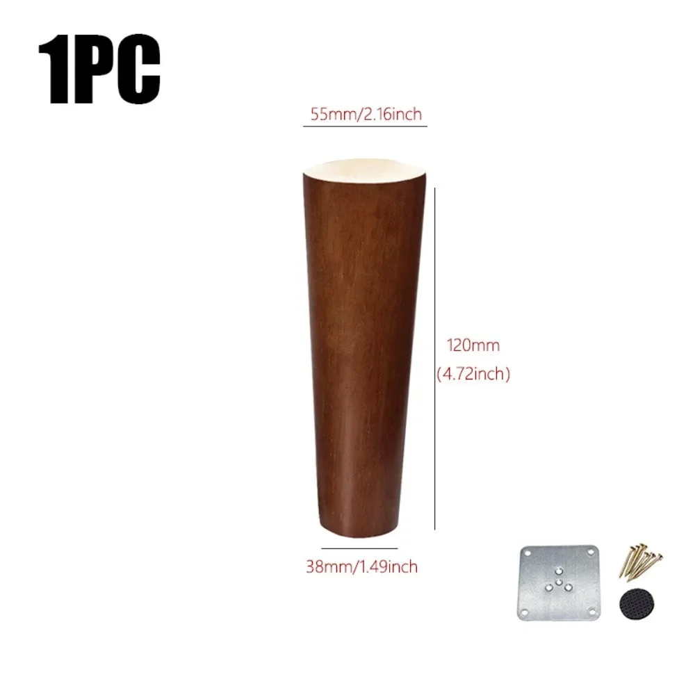 8/10/12/15/20cm Fashion Solid Wood Furniture Legs Conical with Iron Sheet Sofa Legs Universal Chair Replacement Feet
