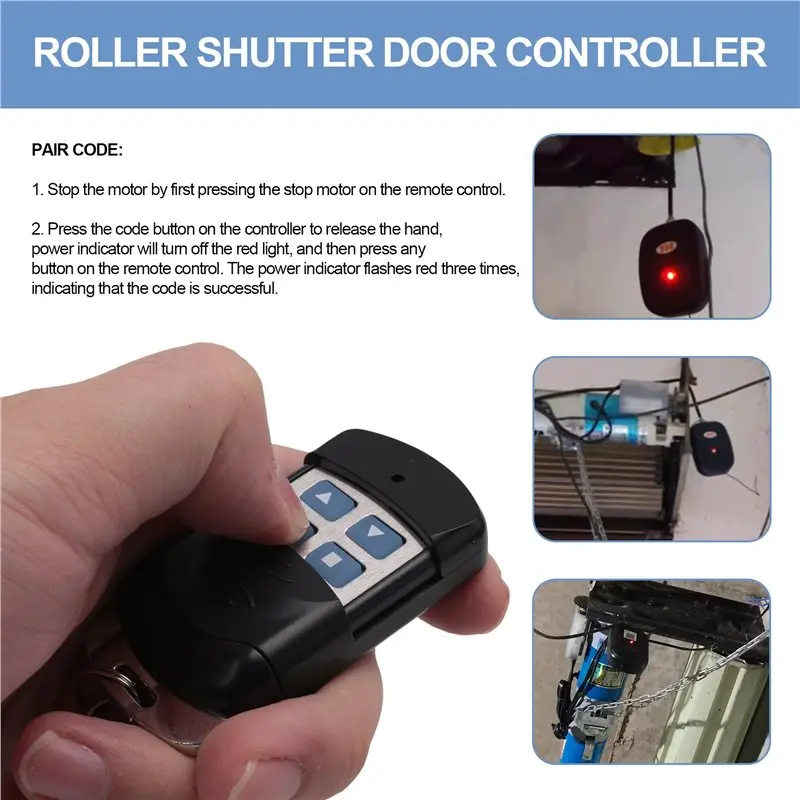 Universal Garage Door Wireless Remote Controls Chain Type External Electric Roller Shutter Door Controller 433Mhz