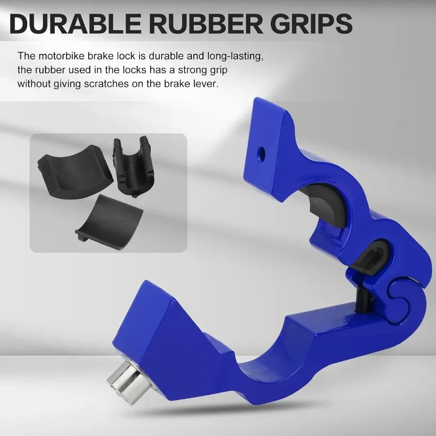 Blocco manubrio moto universale regolabile Blocco acceleratore con impugnatura freno antifurto per ciclomotori scooter bici ATV con design blu