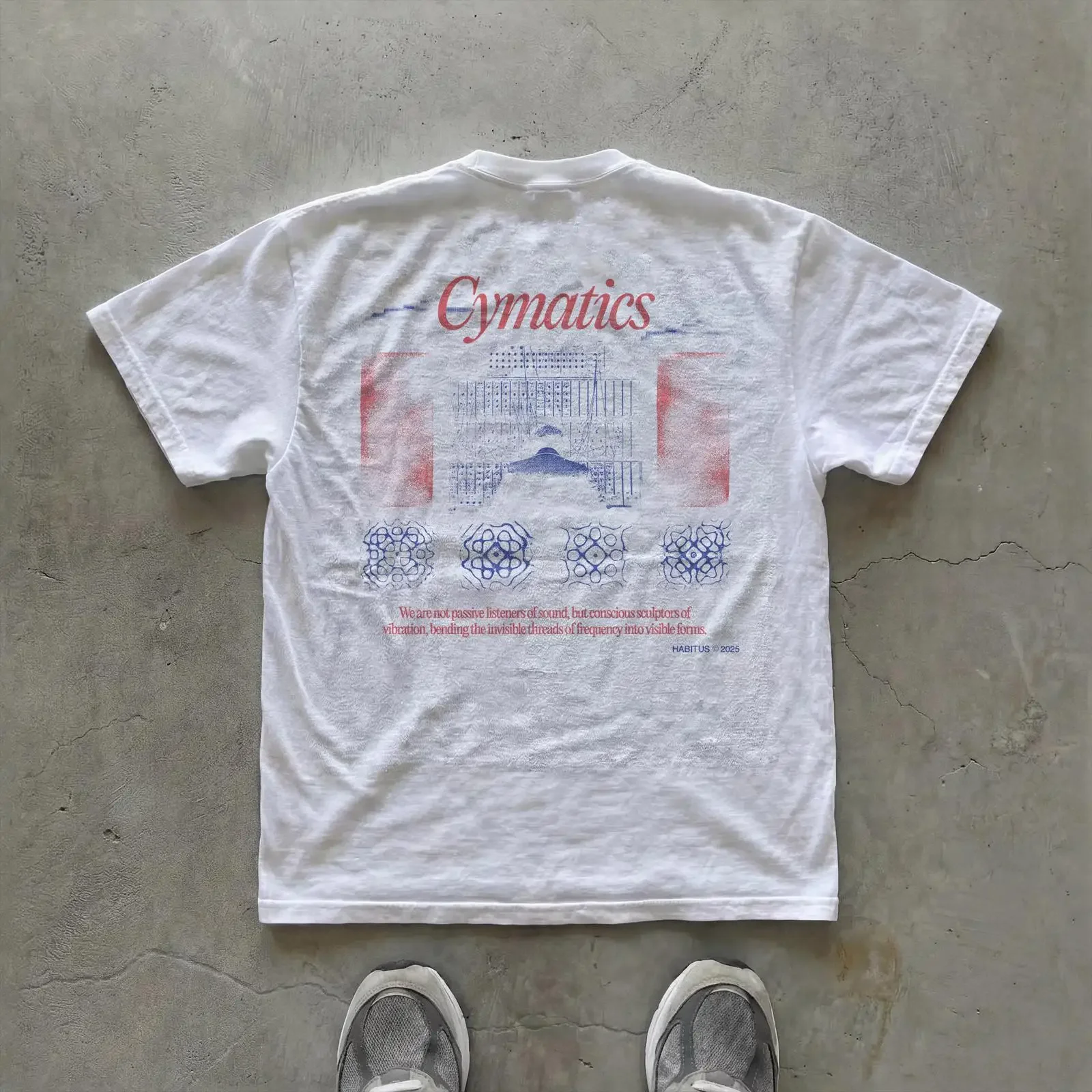 Cymatics T Shirt Sound Frequency Art Conscious Vibration Streetwear Regular FiT vintage Washed streetwear Stretched homme