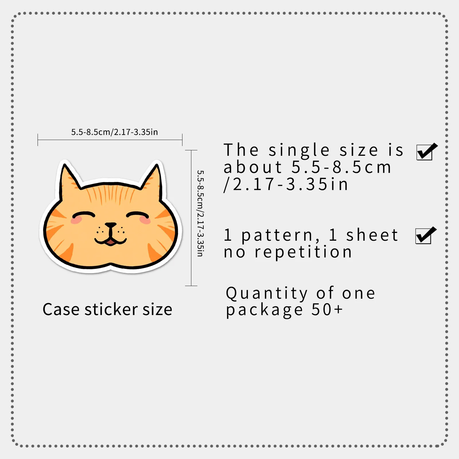 50-100PCS Orange Cat Graffiti Stickers Cartoon Cute Waterproof Decals for Water Bottle Phone Luggage Notebook Cat Lover Gifts