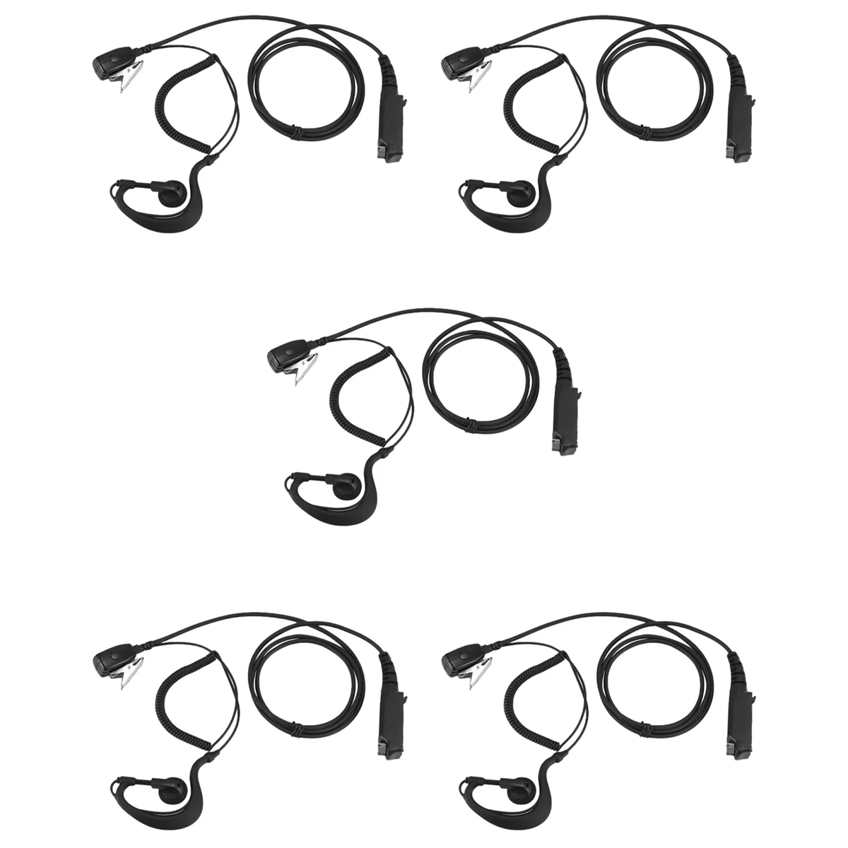 

5X PTT MIC G Shape Earpiece Headset for Sepura STP8000 Walkie Talkie Ham Radio Hf Transceiver Handy C1035A