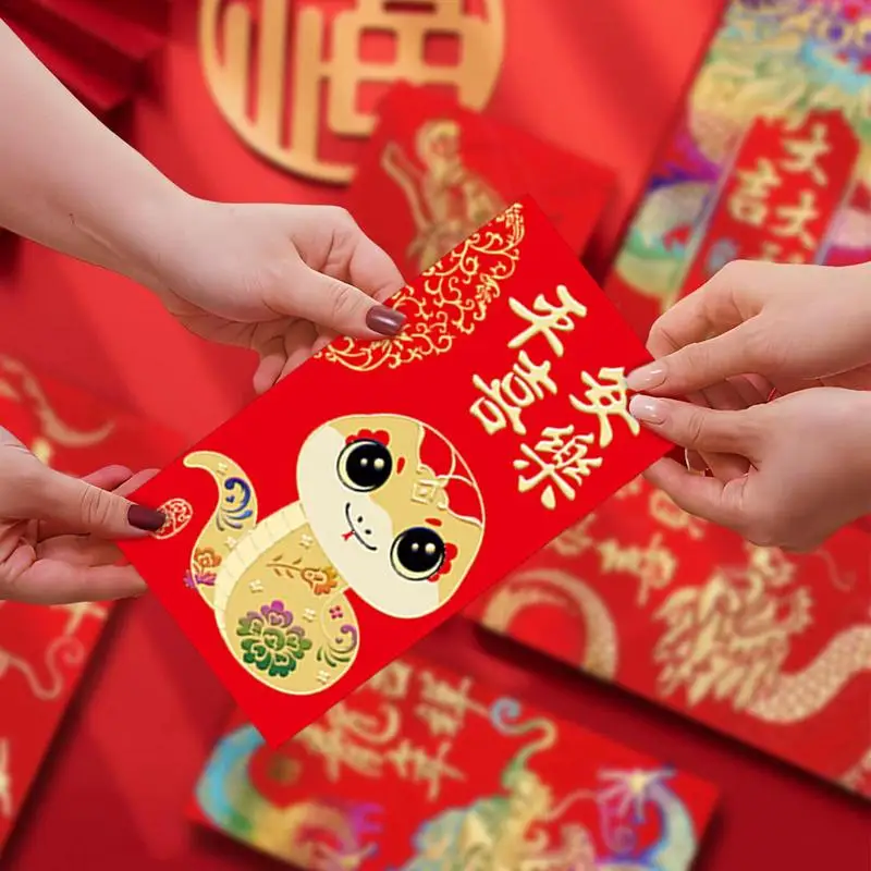 Enveloppe rouge du Nouvel An chinois traditionnel, paquets d'argent porte-bonheur, pocommuniste d'argent pour l'année de la salle 2025, bénédiction des enfants, cadeau de poche rouge