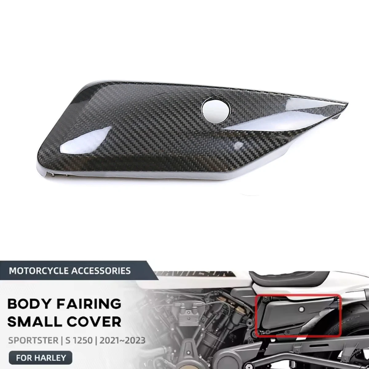 

For Harley Sportster S 1250 RH1250 2021 2022 2023 Body Frame Small Cover Fairing Carbon Fiber Protector Panel Motorcycle Parts
