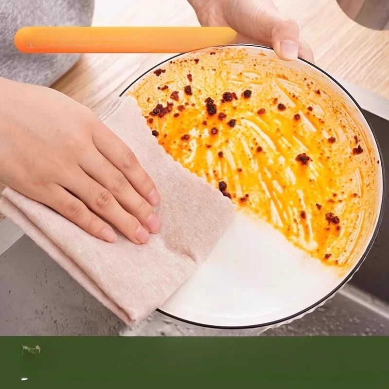 Loofah Rag Absorbs Oil and Removes Stains, Kitchen Is Easy to Clean, Thickened Loofah Dishwashing Cloth Towel, Scouring Cloth