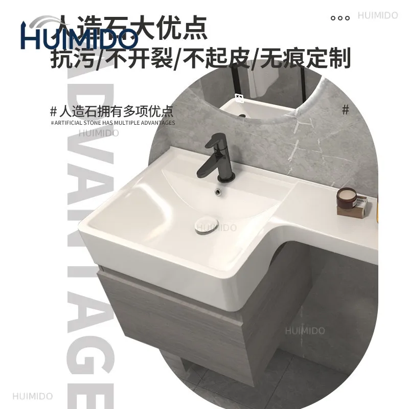 small-size bathroom cabinet integrated basin wash basin cabinet combined small apartment wash hand basin extended countertop