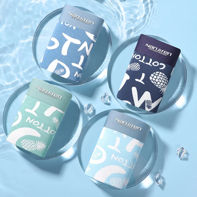 3Pcs Youpin ชายนักมวยกางเกงขาสั้นกางเกงขาสั้นการพิมพ์ผู้ชายชุดชั้นในนุ่ม Boxershorts ผ้าฝ้ายต้านเชื้อแบคทีเรียกางเกงชายกางเกงชาย