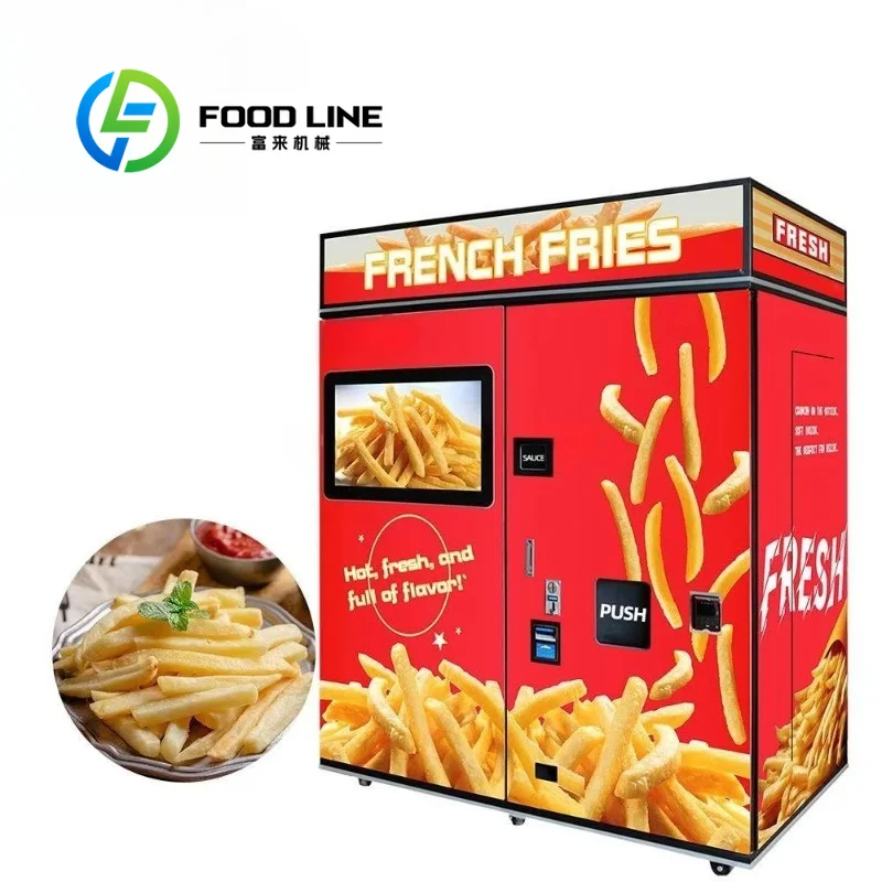 French Fries Vending Machine Intelligent Temperature Control Crispy‑Keeping Stainless Steel Automatic Fried Potato Snack Vending