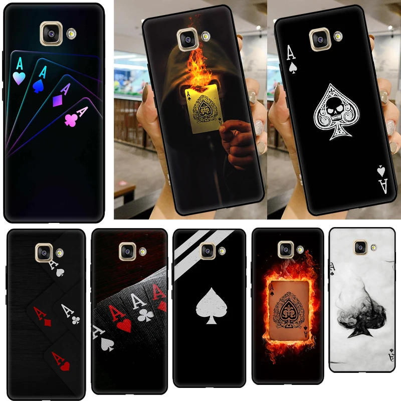 Ace of Spades Poker Phone Cover For Samsung J3 J7 J5 2016 A5 A3 2017 J4 J6 A6 A8 Plus A7 A9 J8 2018 Case Capa