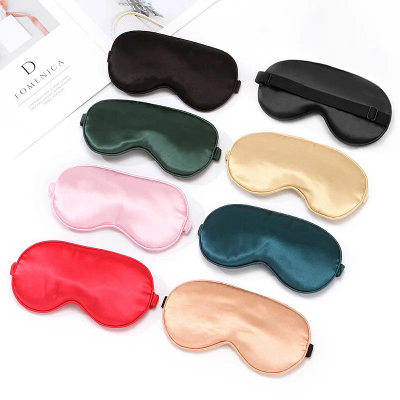 Silk Eye Cover Adjustable Sleep Eye Mask Sleeping Padded Shade Patch Eyemask Blindfolds Women Men Travel Relax Rest Eyeshade