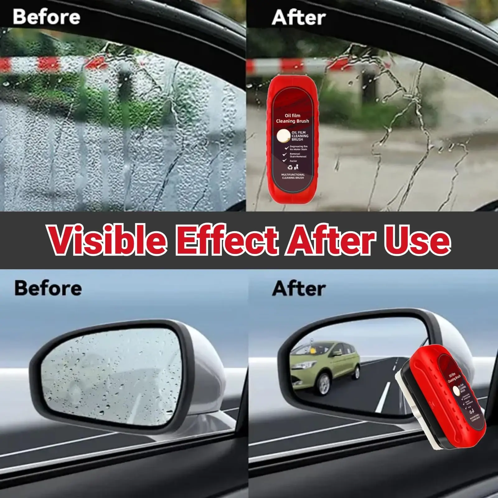 2 Pcs 자동차 오일 필름 청소 브러시, 유리 청소 보드, 2025 앞 유리 용 새로운 유리 코팅, 강력한 앞 유리 R