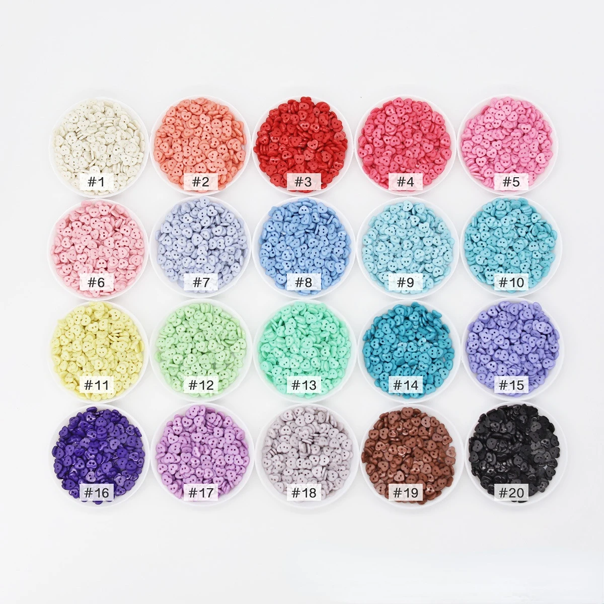 50/100pcs 6mm Mini Resin Heart Buttons Tiny Buttons for DIY Craft Doll Clothing Sewing Embellishments Scrapbooking