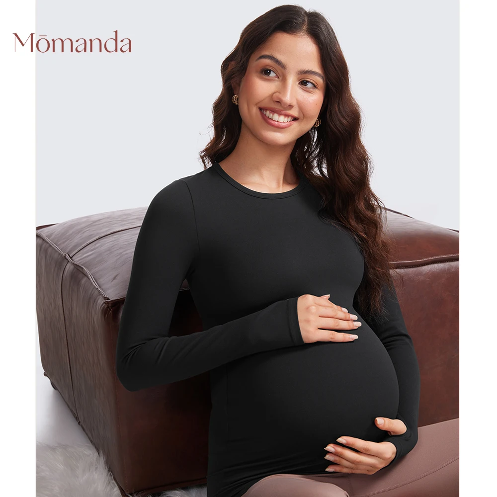 

Women's Butterluxe Long Sleeve Maternity Tops Crewneck Pregnancy Basic Shirts Athletic Soft Yoga Casual Tee Shirt Sport Clothes