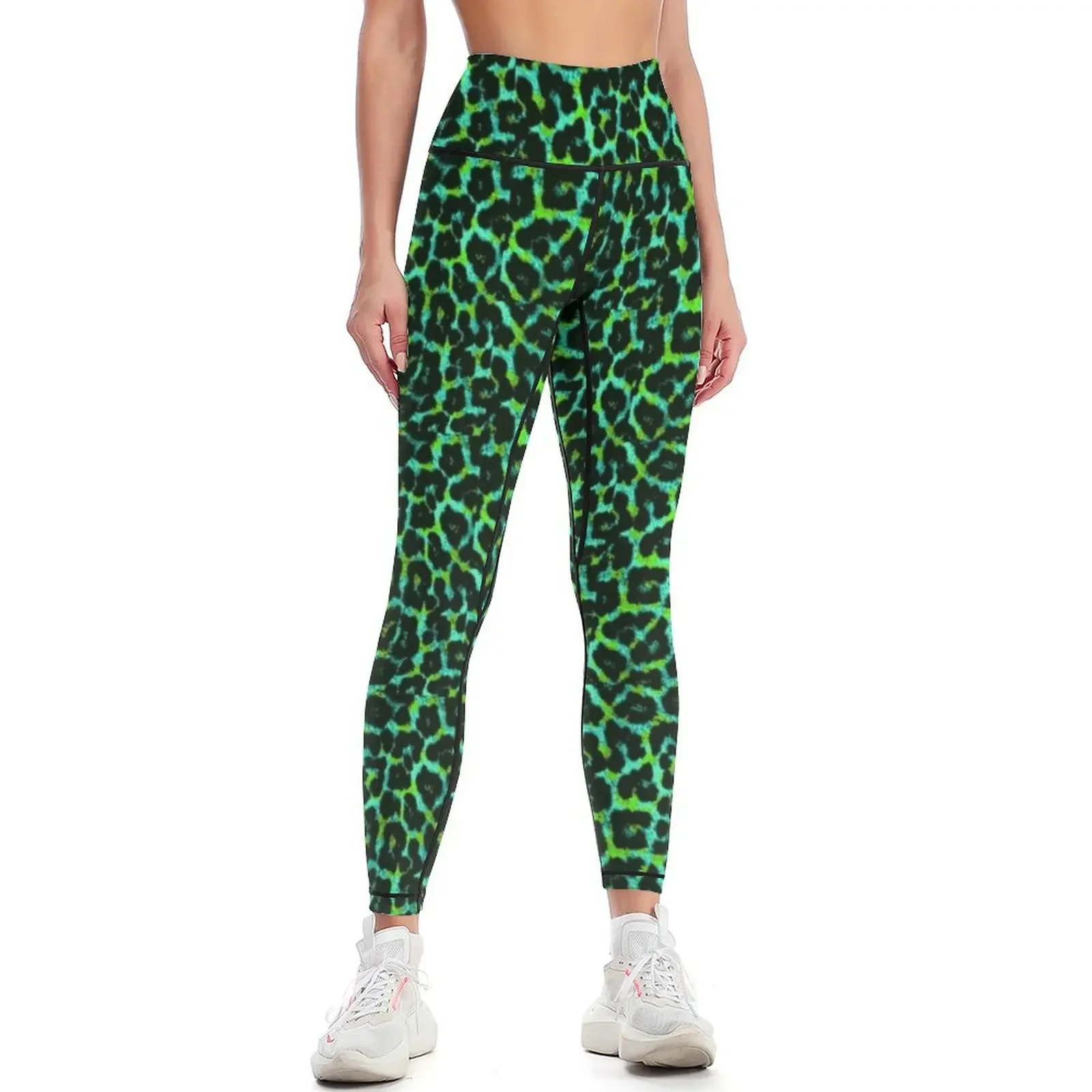 

Green Leopard Print Leggings gym's sportswear for fitness Sports female Female legging pants Womens Leggings