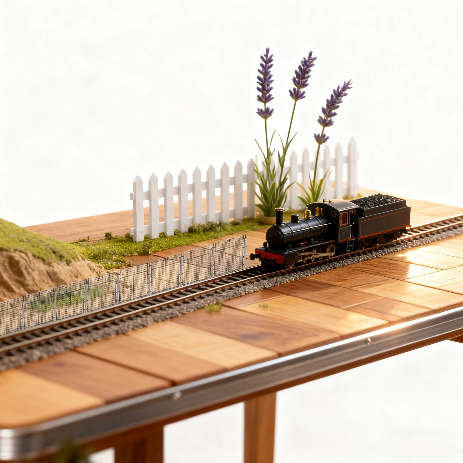 

Metal Ho Scale Miniature Fence Realistic Christmas Village Diorama Scenery Accessories for Railroad Train Layout