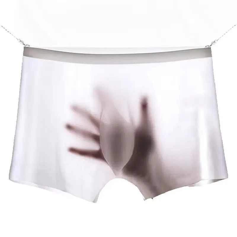 3 uds ropa interior de seda de hielo para hombre calzoncillos Boxer para hombre 3D ultrafino cómodo transpirable bragas de secado rápido