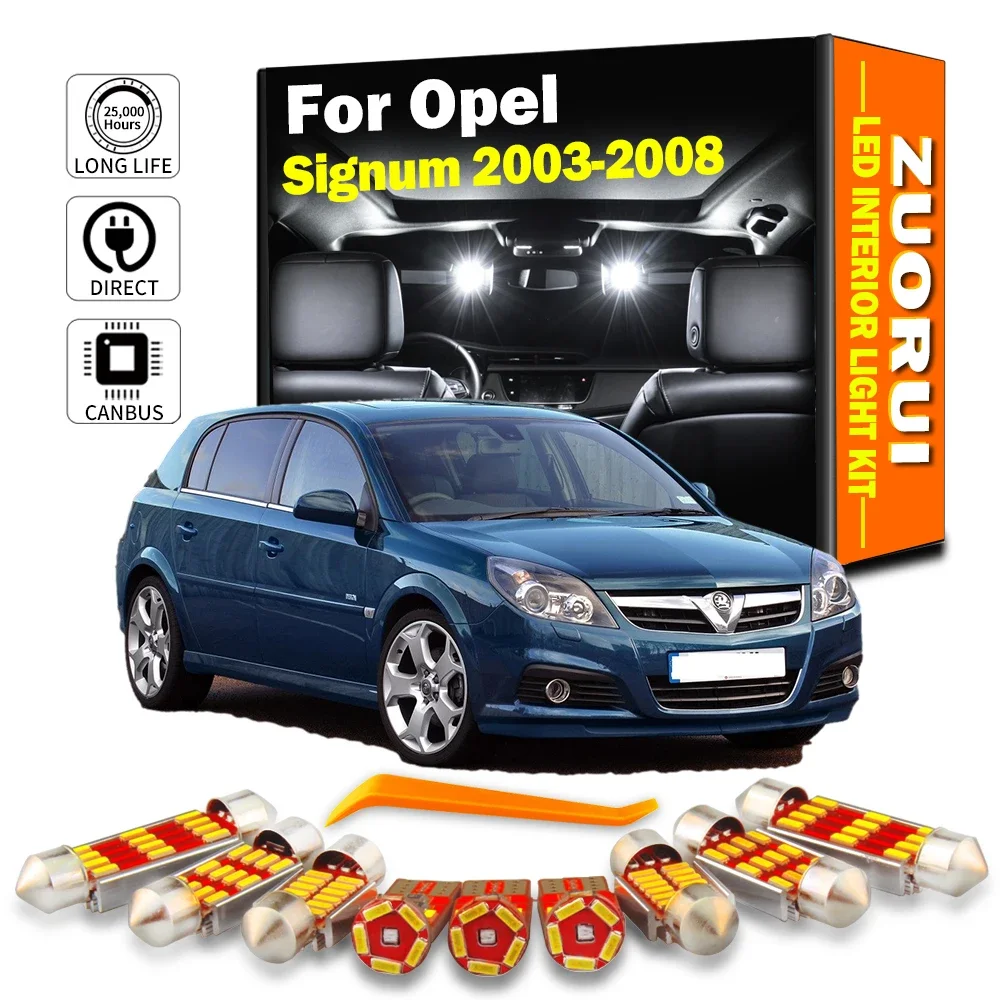 ZUORUI 12Pcs Canbus LED Interior Map Dome Light Kit For Vauxhall Opel Signum 2003 2004 2005 2006-2008 Car Led Bulbs No Error