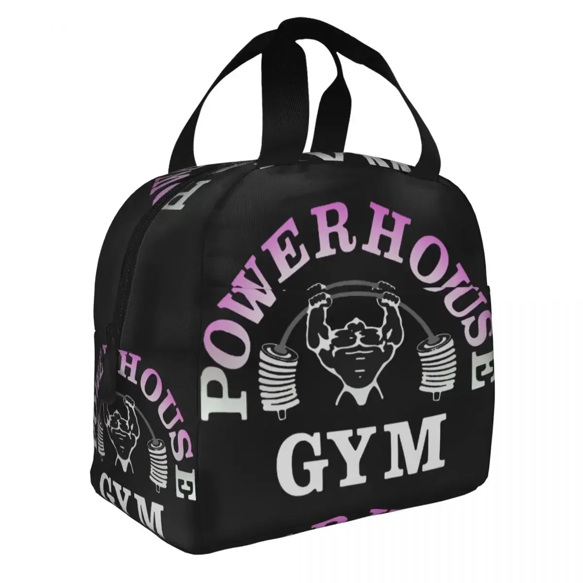 Powerhouse Gym Logo Thermal Insulated Lunch Bag Women Bodybuilding Fitness Portable Lunch Container Travel Storage Food Box